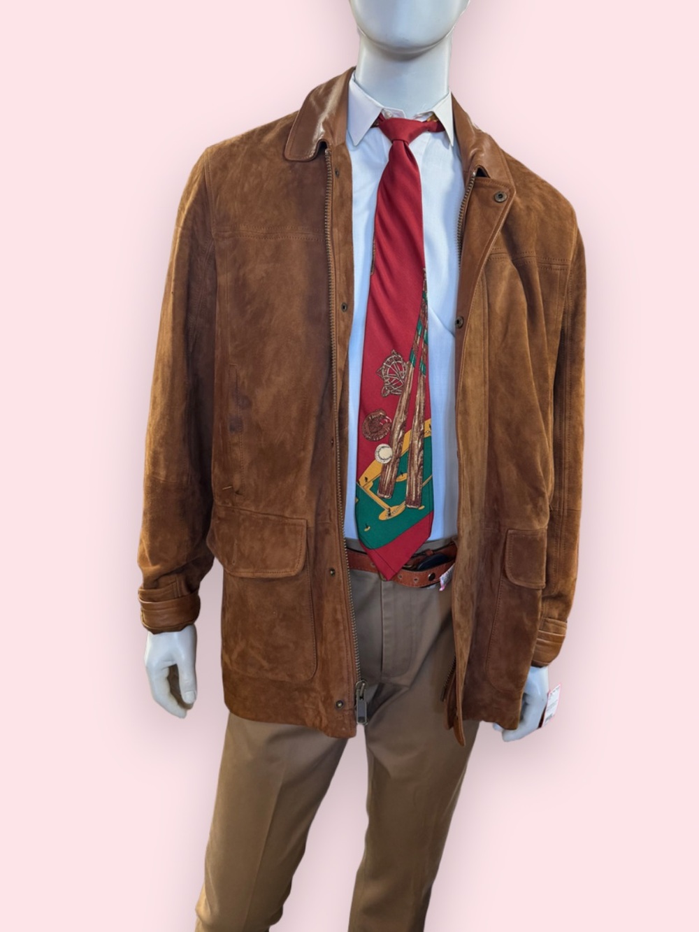 Orvis Chestnut Brown Suede Zip Jacket